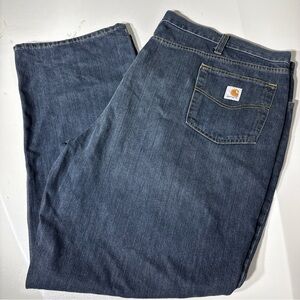Carhartt Mens Blue Jeans 50x32, Work, Social Western Wear, Dark Wash